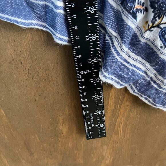 LOFT Womens Kimono White Blue Multicolor Floral Open Front XSmall/Small - Picture 8 of 12